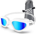 Swim Goggles, Polarized Adult Swimming Goggles Bungee Strap No Hair Pulling Anti-fog Pool Goggles for Men Women