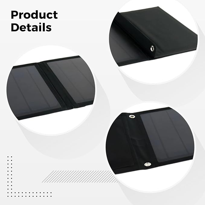 28W Foldable Monocrystalline Silicon Solar Panel Charger, Portable Photovoltaic Board for Cell Phone, Tablet, Outdoor Camping, Travel, Hiking
