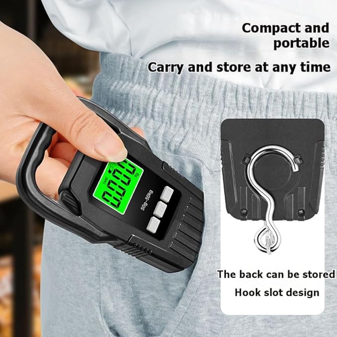 Electronic LCD Digital Hanging Scale 50kg/50g Portable Hook Weighing Balance Luggage Weighting Scale