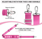 59 Inch Shoulder Straps, Soft with Ultra-Thick Fixed Shoulder Pad, Two Way Independently Adjustable Buckle Replacement Straps for Laptop Bag Messenger Bag Tool Bag Luggage,Rose Red