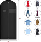 Univivi 5 Pack Garment Bags for Hanging Clothes, 60 Inch Dress Cover with Clear Window and ID Card Holder, Breathable Full Zipper Dust Cover for Dresses, Coats, Jackets