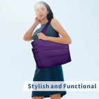 TOPDesign Puffer Tote Bag for Women, Lightweight Puffy Handbag with Compartments, Quilted Shoulder Bag for Work, Travel, Gym