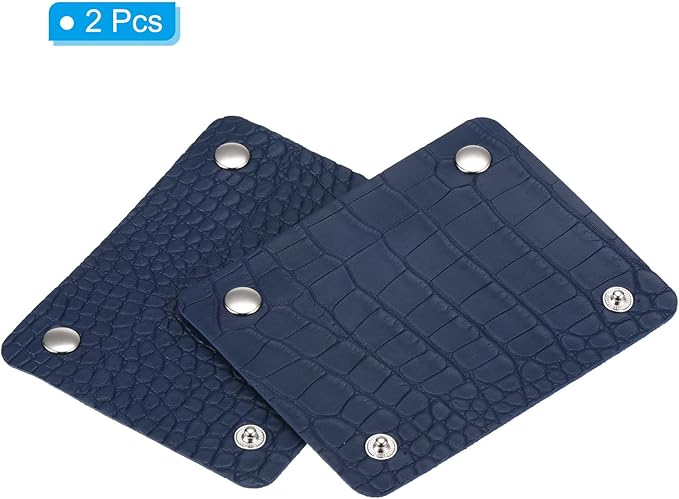 PATIKIL Luggage Handle Wrap, 2 Pack Irregular Pattern PU Handbag Grip Cover Protector Identifier with Clasp for Suitcase Grocery Shopping Bag, Navy Blue