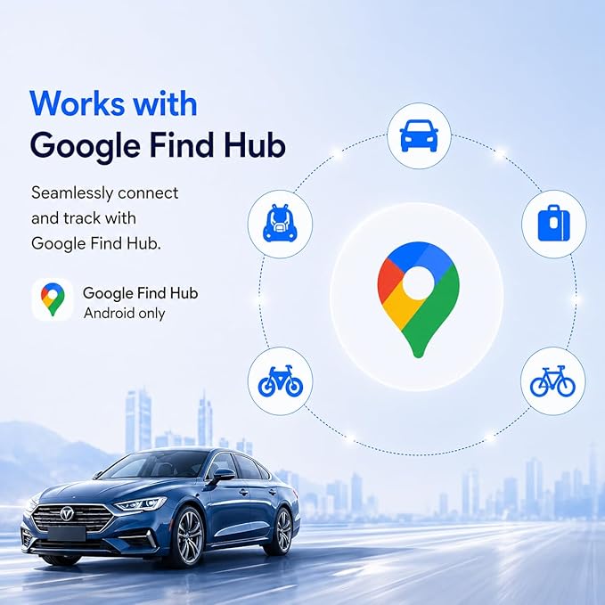 Mini Magnetic GPS Tracker for Vehicles IP65 Waterproof Real-Time Hidden Tracking Device Compatible with Android Only, Anti-Theft Car Tracker for Truck, Motorcycle, Assets（Android Only）