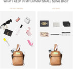 LATMAP Sling Bag For Women Faux Leather Small Casual Daypack Backpack Fanny Pack Crossbody Chest Bags Purse