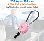 FORGE TSA Approved Luggage Locks, Keyed Alike TSA006 Dimple Key Travel Lock with Zinc Alloy Metal Body, Secure Cable Lock for Suitcase, Backpack, Gym Bags. 2 Pink Locks