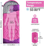 oaskys Camping Sleeping Bag - 3 Season Warm & Cool Weather - Summer Spring Fall Lightweight Waterproof for Adults Kids - Camping Gear Equipment, Traveling, and Outdoors