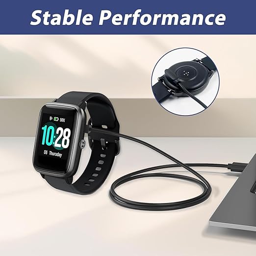 2 Pcs USB C Smart Watch Charger, 2-Pin 2.84 mm Magnetic Smartwatch Charging Cable, Replacement Charger Cord Compatible with Letsfit, YAMAY, Willful, UMIDIGI, Fitpolo, Blackview, Dirrelo, Lifebee