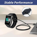 2 Pcs USB C Smart Watch Charger, 2-Pin 2.84 mm Magnetic Smartwatch Charging Cable, Replacement Charger Cord Compatible with Letsfit, YAMAY, Willful, UMIDIGI, Fitpolo, Blackview, Dirrelo, Lifebee
