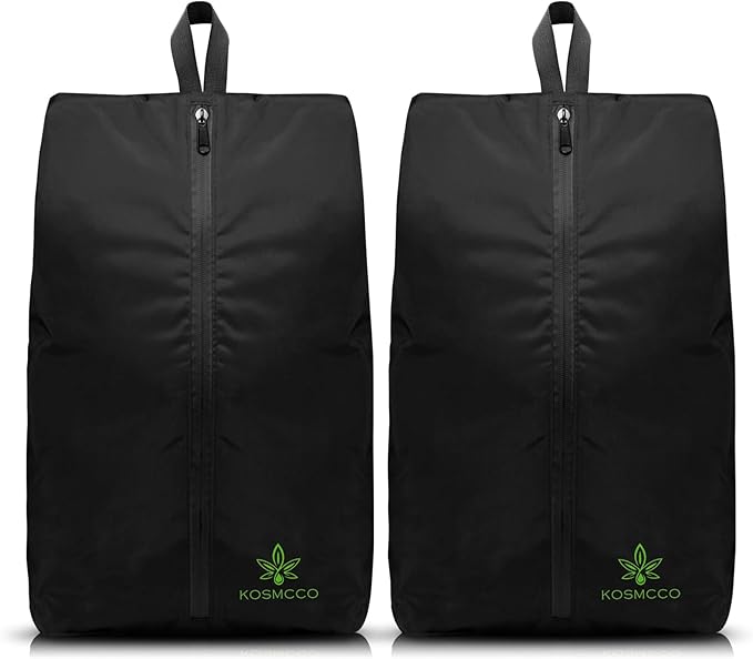 KOSMCCO 2Pcs Smell Proof Cleat Bag - Athletic Soccer & Golf Shoe Bag for Smelly Cleats and Gym Shoes | Durable, Water-Resistant, and Easy to Clean