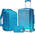 LARVENDER Carry on Luggage 22x14x9 Airline Approved, Expandable 20 Inch Hardside Large Suitcase with Wheels TSA Lock, Lightweigh PC+ABS Travel Carry-on Suitcases for Women and Men, Ocean Breeze