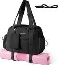 Small Gym Bag for Women - Puffer Duffle Weekender Work Duffel Carry on Overnight Nurse Dance Yoga Workout Tote Bag with Yoga Mat Holder Wet Compartment Coin Purse BPA-Free