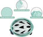 WANDF Drawstring Backpack with Shoulder Pad Sports Gym Backpack with Mesh Pocket String Bag for Women Men(Mint green)