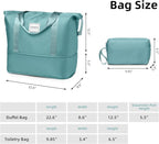 6 Piece Luggage Sets with Bags, Lightweight Expandable Checked Luggage Sets, Hardshell ABS Spinner Wheels Carry on Suitcase with TSA Lock, for Travel, Women Men (Aqua Blue, 18/20/24/28inch+2bags)