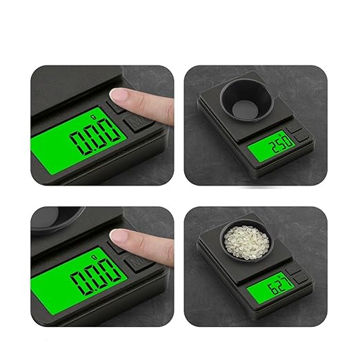 Luggage Weight Scale, 3pcs Pocket Scale Mini Jewelry 1000g/0.01g Digital Gram Backlit LCD Tare Function Travel Use,for Travel(500g/0.01g)