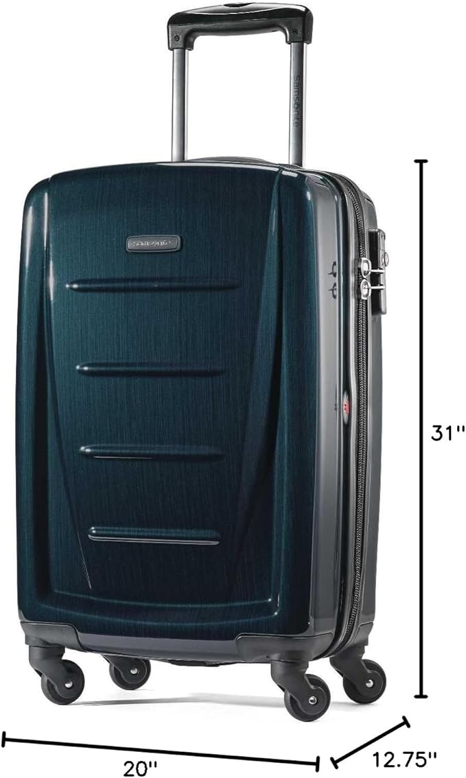 Samsonite Winfield 2 Hardside Expandable Luggage with Spinner Wheels, Teal, Checked-Large 28-Inch