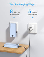 Ffnpua Portable Charger with Wall Plug, 20000mAh USB C Power Bank Fast Charging, External Battery Pack with Built in Cables, Digital Display, 5 Output 2 Input for iPhone Android Cell Phone Tablet