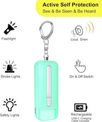 Personal Alarm for Women, Rechargeable with Safety Lights & Low Battery Notice, 130dB Siren with LED Flashlight Strobe Light for Emergency, Dual Light Sources Safety Keychain
