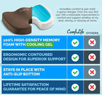 ComfiLife Premium Gel & Memory Foam Seat Cushion – Doctor Recommended Office Chair Cushion, Car Seat Cushion – Chair Cushions for Back & Sciatica Pain Relief – Seat Cushions for Office & Desk (Black)