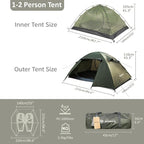 Backpacking Tent for Camping 2/3/4 Person Hiking Ultralight Tent for Waterproof Windproof Outdoor Tents Easy Setup Two Doors Double Layer Lightweight Instant Tents