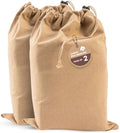 LFH Cotton Rich Shoe Storage Bags with Drawstring, Dustproof Breathable Reusable Organizer, Perfect For Travel, Dorm, Hotel, College, Gym, Easy to Carry, Machine Washable 12"x17" (Pack of 2) - Beige