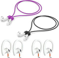 Magnetic Anti-Lost Straps Compatible with AirPods 1st to 4th Generation and AirPods Pro 1st to 4th Generation, with 2 Additional Pairs of Ear Hooks (Black Purple)