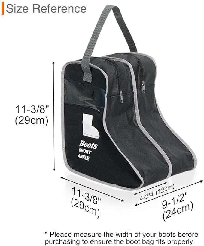 2 Pack Portable Boots Storage Bag, Black Shoe Bags for Storage and Travel Dust Proof Travel Shoe Bags for Packing (Medium)