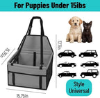 Small Dog Car Seat, Portable Foldable Breathable, Clip-On Safety Leash, Waterproof Oxford Travel Bag, Mesh Window for Pets Up to 15 lbs with 10PCS Pee Pads