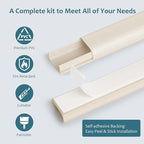 ZhiYo Cable Hider Raceway Kit, Wire Hiders for TV on Wall, Paintable Cord Cover Channel, Cord Hider for Wall Mounted TV in Home Office, W0.95in X H0.47in, Beige