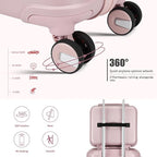 Somago Luggage Sets and Packing Cube Travel Set Lightweight Hardside Polypropylene Suitcases with Double Spinner Wheels and TSA Lock,Nude Pink