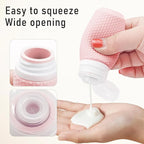 2 oz Travel Bottle Silicone Small Liquid Travel Containers 2 Pack Leak Proof TSA Approved Bottles On The Go Size Traveling Kit for Toiletries Shampoo Body Wash Skincare Lotion Women - Leather Pink