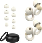 JUSTRVN Ear Plugs for Sleeping, 2 Pairs of Reusable Earplugs for Noise Reduction 25dB-30dB with 8 Ear Tips, Soft Hearing Protection Ear Plugs for Concert,Noise Sensitivity, Study & Work