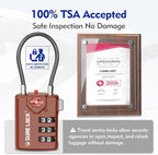 SURE LOCK TSA Approved Combination Luggage Locks with Open Alert Indicator – Durable Zinc Alloy Cable Travel Locks with Large Easy-Read Dials for Suitcases, Backpacks & Gym Bags