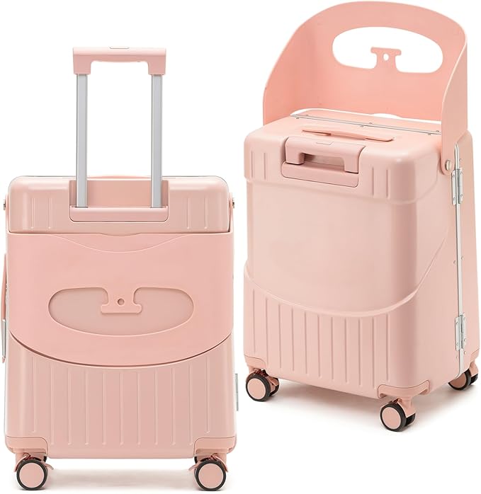Apelila Ride On Suitcase with Built-In Seat 20 Inch Carry-On Luggage for Kids & Adults, TSA-Approved Underseat Spinner with 360° Wheels, Lightweight Suitcase for Airplane Travel