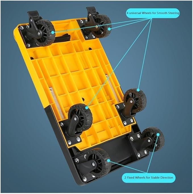 Flat Bed carts with Wheels Foldable Folding Portable Trolley Courier Cargo Trolley Luggage Trolley Small Trolley Household Trailer Heavy - Duty trolleyflatbed Truck(Blue,Medium)