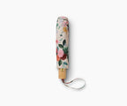 RIFLE PAPER CO. Umbrella, Matching Storage Sleeve, Portable, Auto Open and Close, Wooden Handle, Printed in Full Color
