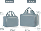Narwey Travel Toiletry Bag for Women Large Hanging Makeup Bag Organizer Toiletries Bag for Full Size Essentials Accessories Cosmetics (Greyish Blue (Large))