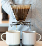 DIVVI Dual Cup Pour Over Coffee Dripper, BPA-Free, Large Capacity, Filter #4, Brew on Two Cups or One, No Carafe Needed, Fits Most Mugs, Portable, Easy to Clean & Dishwasher Safe Coffee Maker