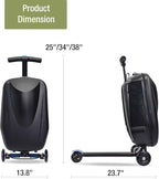 2-in-1 Ride-On Scooter Suitcase for Kids & Adults, 20” Foldable Hardshell Carry-On Luggage for Travel, Lightweight Kids Scooter Bag with Wheels