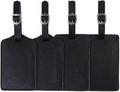Vigorport Luggage Tags, Leather Personalized Suitcase Tag Set Luggage id Tags Labels Travel Accessories-Set of 4