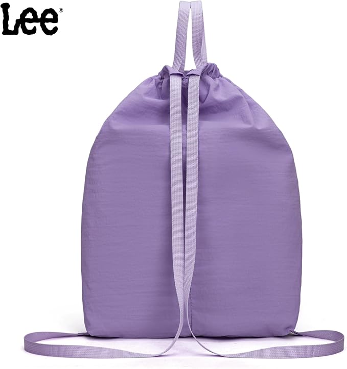 Lee Drawstring Backpack Bag Lightweight Small Gym Swim Beach Bag Water Resistant Sports Sackpack for Men Women, LEE48-002PP