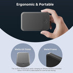 NOBIS Slim Magnetic Power Bank 5000mAh with Built-in Cable Wireless Portable Charger QC 3.0 22.5W PD Fast Charging USB C in/Out, for MagSafe Battery Pack for Phone 16 Android (Black)