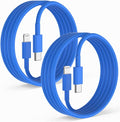 2Pack Blue Fast Charger Cable 6ft [Apple MFi Certified], USB Type C to Lightning Cable 6 Foot Apple iPhone Charging Cord for Apple iPhone 14/13/12 Pro XR XS Max X 8 Plus