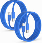 2Pack Blue Fast Charger Cable 6ft [Apple MFi Certified], USB Type C to Lightning Cable 6 Foot Apple iPhone Charging Cord for Apple iPhone 14/13/12 Pro XR XS Max X 8 Plus