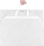 KEEGH Clear Garment Bags for Dance Costumes 40 inch Dance Garment Bags for Dancers Hanging Clothes for Closet Storage, with 4 Zipper Pockets for Dance Competitions, Ballet, Theatre, 6 Pack, White