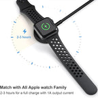 Fast Charger for Apple Watch Charger, Magnetic iWatch Charger to USB A Cable 3.3FT with USB A Wall Plug Adapter for Apple iWatch Series Ultra/10/9/8/7/6/SE/5/4/3/2 (Black)