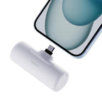 iWALK 4,500mAh Portable Charger for iPhone 15/16/17, Power Bank with Build-in USB C Connector, Battery Pack Phone Charger for iPhone Series, Samsung S22/23/24 Series and Android, White