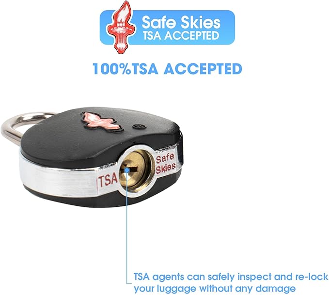 TSA Keyed Luggage Locks (6-Pack) - TSA Approved Lock for Suitcases, Backpacks, Gym Lockers & School Bags | Compact & Durable ABS w/Electroplated Rings