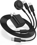 for Apple Watch Charger Fast Charging,3 in 1 Multi Chargers Cable with 20W USB C Charger, iWatch Charger Cord 6.6FT for iWatch Series Ultra2/SE/10/9/8/7/6/5/4/3/iPhone 15 16 Pro Max/14/13/12/11(Black)