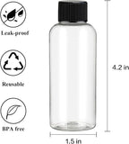 DNSEN Travel Bottles for Toiletries 3.4 oz Travel Size Mouthwash Bottles with Black Screw Cap, BPA Free Leak-Proof Portable Liquid Container 5 pack